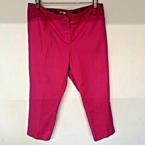 Hot Pink Dahlia Capri Dressy‎ Cotton Capris Womens Size 12